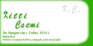 kitti csemi business card