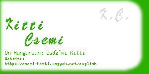 kitti csemi business card